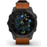 Часы GARMIN EPIX (2ND GENERATION) SAPPHIRE BLACK TITANIUM WITH CHESTNUT LEATHER STRAP 47 мм 11165