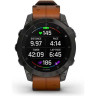 Часы GARMIN EPIX (2ND GENERATION) SAPPHIRE BLACK TITANIUM WITH CHESTNUT LEATHER STRAP 47 мм 11165